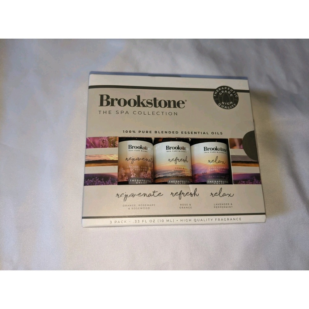 Brookstone Blended Essential Oils Therapeutic Grade 3  Rejuvenate Refresh Relax